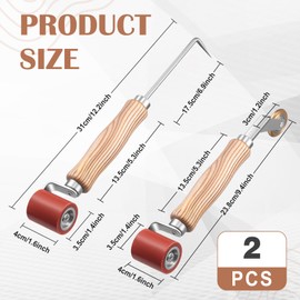 CraftyDream 2 Pcs Seam Roller with Tester Probe, 40 mm Silicone Seam Roller with 6 mm Brass Detail Penny Tool, Smoothing Tool for PVC/TPO/EPDM Single Ply Roofing Tape Woodwork Wallpaper Installation