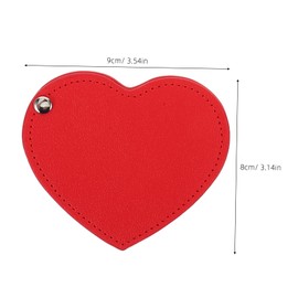 WOONEKY 4pcs Heart Shaped Compact Stainless Steel Mirrors with PU Sleeve Shatterproof Mini Unbreakable Travel Makeup Mirrors Black White Red and for Quick Touch Ups