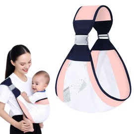 Baby Sling Baby Carrier Side Adjustable Shoulder Baby Carrier, Multifunctional Baby Carrier Strap, Babies from 0 to 36 Months, Toddlers up to 20 kg (Pink)