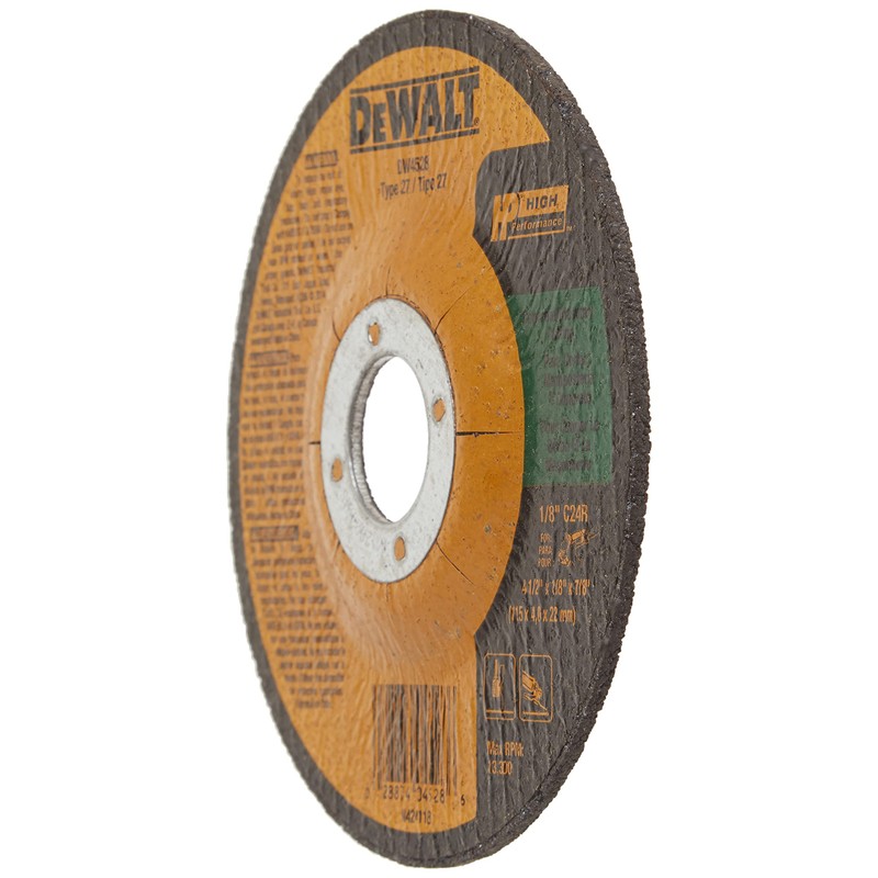 DEWALT 4-1/2" Cut Off Wheel, Concrete/Masonry, 4-1/2" x 1/8" x