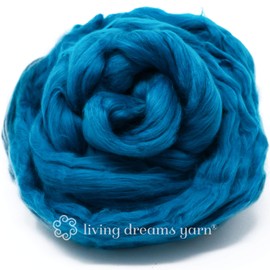 Cotton Fiber for Spinning, Blending, Felting & Fiber Arts. Soft Vegan Combed Top Roving. Azure