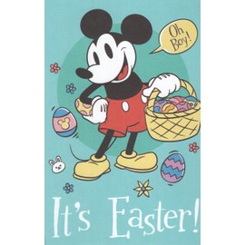 Today and Always by American Greetings Mickey Mouse It's Easter Greeting Card with Envelope, Decorative Easter Egg Basket Design