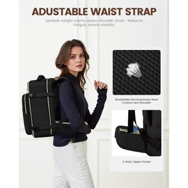 LOVEVOOK Travel Backpack for Women with Waist Strap,40L Cute Carry on Backpack Travels Essentials Personal Item Backpack for Traveling on Airplane,Large Carry on Luggage Travel Bag Flight Approved