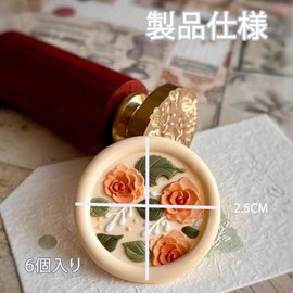BLOOPIC Sealing Stamp Heads 6pcs Flower Series Sealing Wax Seal Stamp Craft Supplies Wedding Anniversary Birthday Envelope Card Celebration Letter Envelope Decoration Retro Handmade