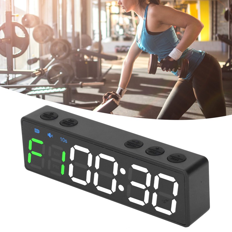 Gym Timer Portable Workout Interval Timer Fitness Clock Large Digital