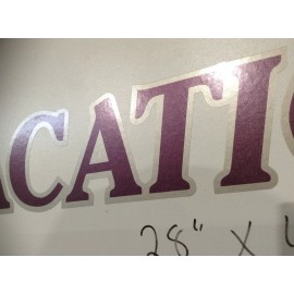 VOMELA HOLIDAY RAMBLER VACATIONER RV LOGO DECAL SILVER/PLUM 28x4 GRAPHIC CAMPER TRAILER