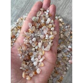 GAF TREASURES 2 oz Lot Natural Cherry Blossom Semi Tumbled Gemstone Chips, Crushed Mini Crystals, Undrilled Crystal Chips (Cherry Blossom)