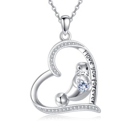 YAFEINI Manatee necklace 925 Sterling Silver Manatee Pendant Necklace Jewelry Gifts for Women Christmas Birthday Gifts