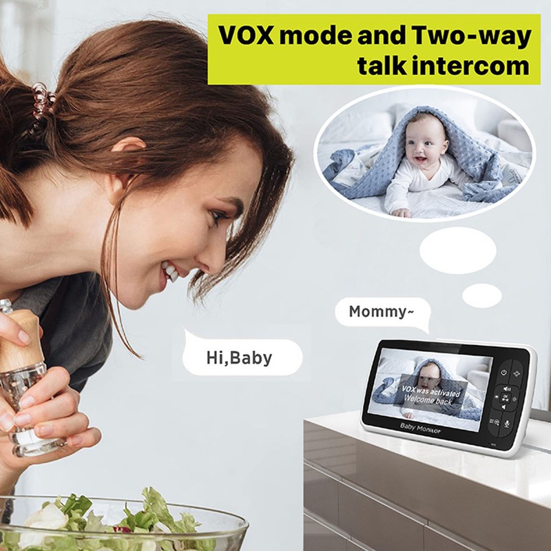 Baby Monitor 5 Inch Display Remote Access Pan Tilt Zoom