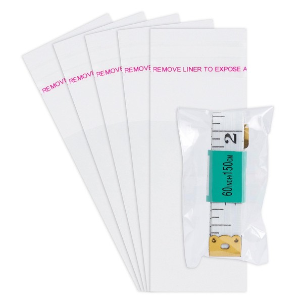 Pomei 1.6"x 2.8" 100 PCS Clear Plastic Bag-Self Sealing Cellophane