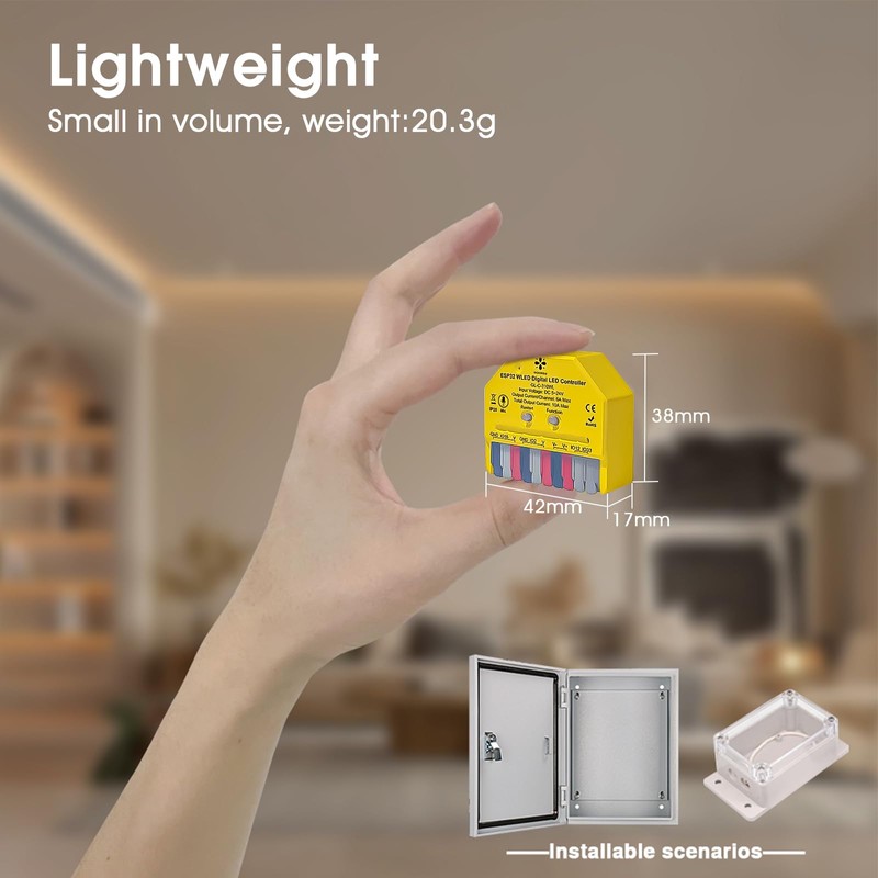 Compact Mini WLED Controller With Mic,DC 5~24V Addressable Led Controller