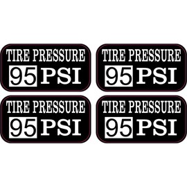 StickerTalk Tire Pressure 95 PSI Vinyl Stickers, 1 Sheet of 2 Stickers, 2 inches by 1 inch Each