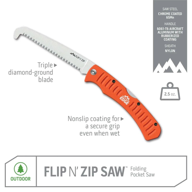 Outdoor Edge NEW Outdoor Edge Flip N' Zip Saw 4.5"