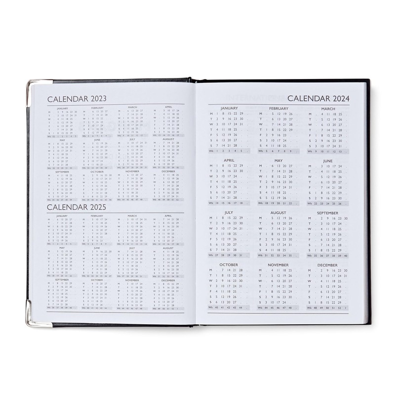 Executive Edition A5 2025 Diary Day A Page - Black