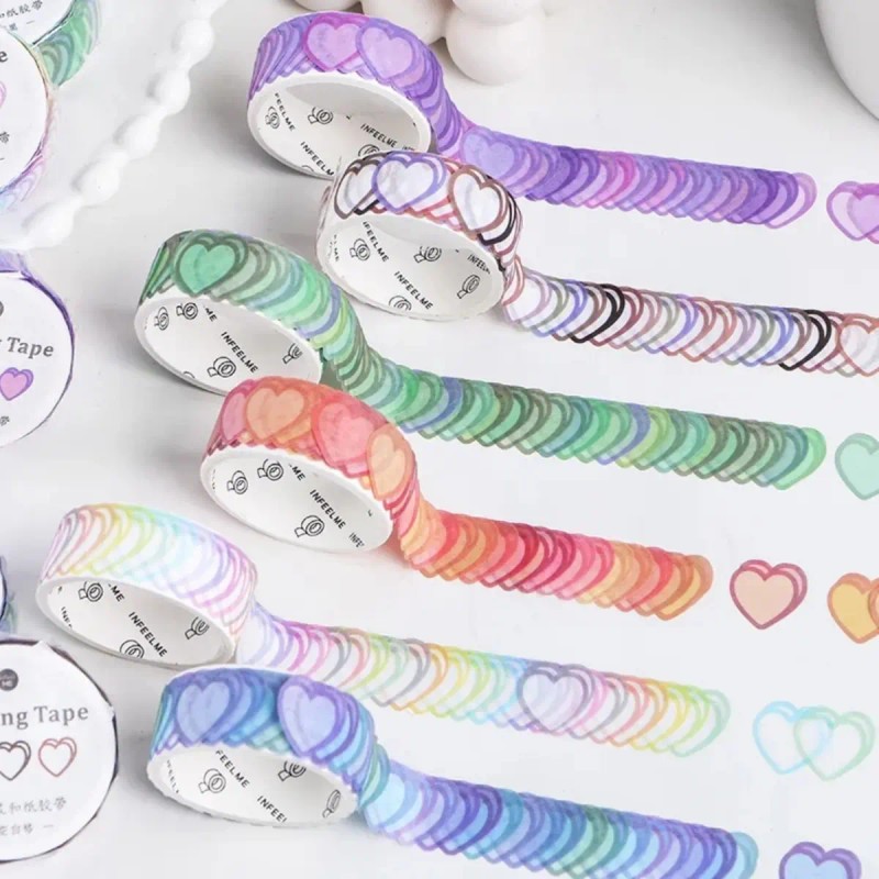 Washi Tape Corazon Sticker Scrapbook Papeleria Bonita 1 Roll