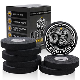 Bighorn Athletics Jiu Jitsu Finger Tape, Rock Climbing Tape | Multipurpose for Sports & Injuries: MMA, Volleyball, Football, Basketball, Tennis, Golf, Hands & Toes, 0.5-Inch x 45-feet, 8-Rolls, Black
