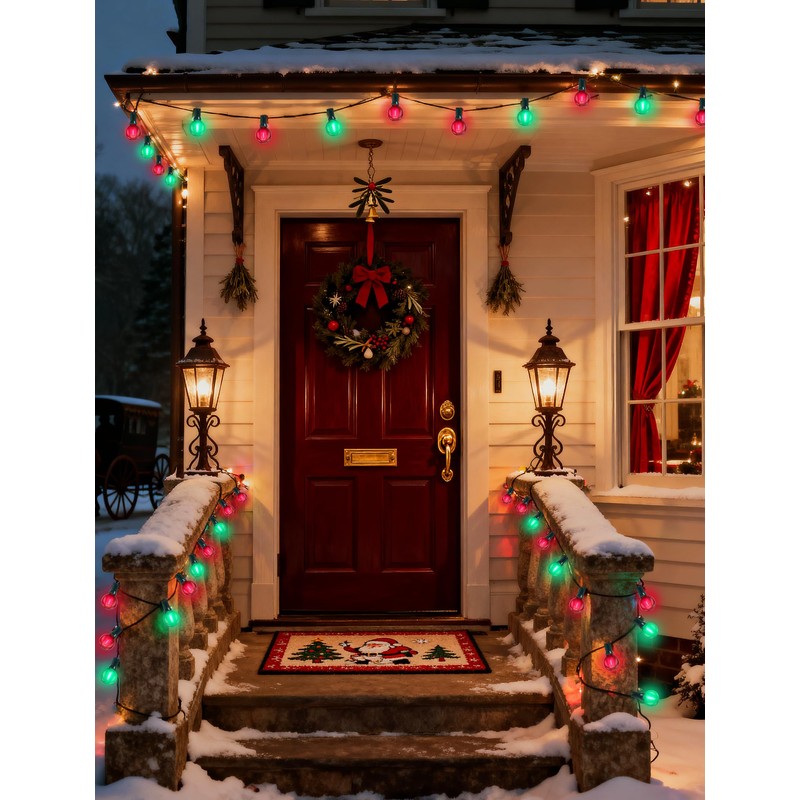 Xingzd 25Ft LED Christmas Outdoor String Lights, G40 Globe String