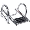 Hoffen 4 Step Pontoon Boat Ladder, Stainless Steel Telescoping Folding