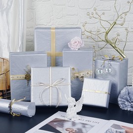 Metallic Silver Tissue Paper Bulk, 60 Sheets 14 × 20” Silver Tissue Paper for Gift Bags Packaging Gift Wrapping DIY Crafts, Wrapping Tissue Sheets for Christmas Birthday Wedding Party Favor Decoration