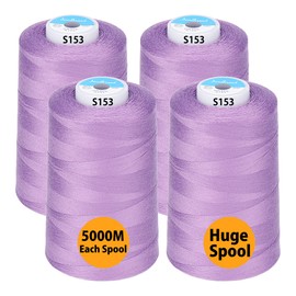Simthread All Purpose Sewing Thread from 100% Spun Polyester for Serger, Overlock, Merrow, Quilting Sewing 4 Big Cones of 5000M (5500 Yards) Each - 40S/2 Grape