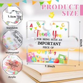 Yookeer Teacher Appreciation Gift for Women Birthday Gift for Teacher Paperweight Keepsake First Day of School Thank You New Year Party Gift Teacher Office Classroom(Puzzle,6 Inch)