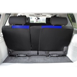 FH Group FB039013 Multi-Functional Cloth Split Bench Seat Cover (Full Split Bench Coverage) Blue/Black - Fit Most Car, Truck, SUV, or Van
