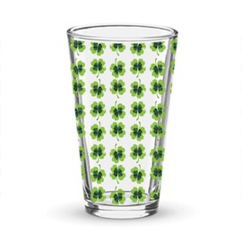 Four Leaf Clover Pattern (E) 16oz Printed Pint Glass
