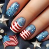 Independence Day Press on Nails Medium French Tip Fake Nails