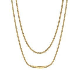 Suplight Unisex Necklace Charm Choker 2 mm Stainless Steel Snake Bone Necklace Women's Necklace, 41/46/51/56/61/66/71/76 cm, Comes in Jewellery Gift Box