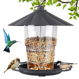 Hanging Bird Feeder, Foldable Bird Feeder, Hanging Bird Feeder, Weatherproof Bird Feeder for Birds, Wild Birds, Feeder Birds for Garden, Balcony (Grey)