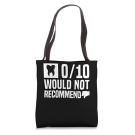 0/100 Would Not Recommend Root Canal Survivor Dentist Tote Bag