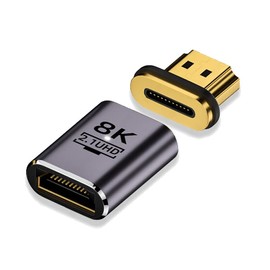 Sisyphy HDMI Magnetic Converter Adapter (I-Shaped 1 Piece) [Supports 8K @ 60Hz, HDMI 2.1 Compatible, 4K @ 120Hz Video Output] Magnetic Detachable Magnetic Connector for Laptops, Game Consoles, TVs