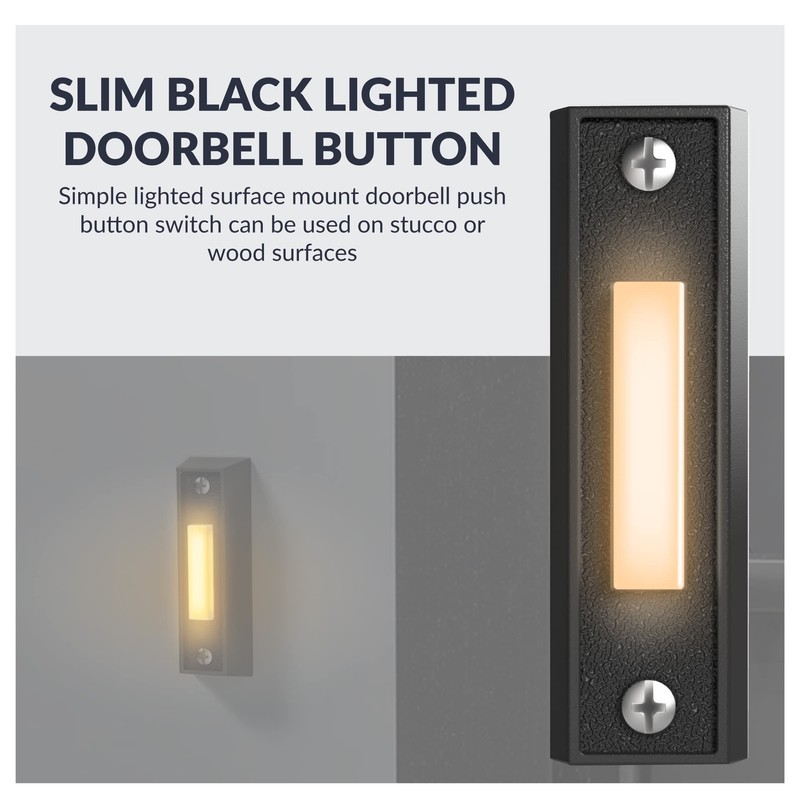 Newhouse Hardware BT4BL Doorbell Button, Black