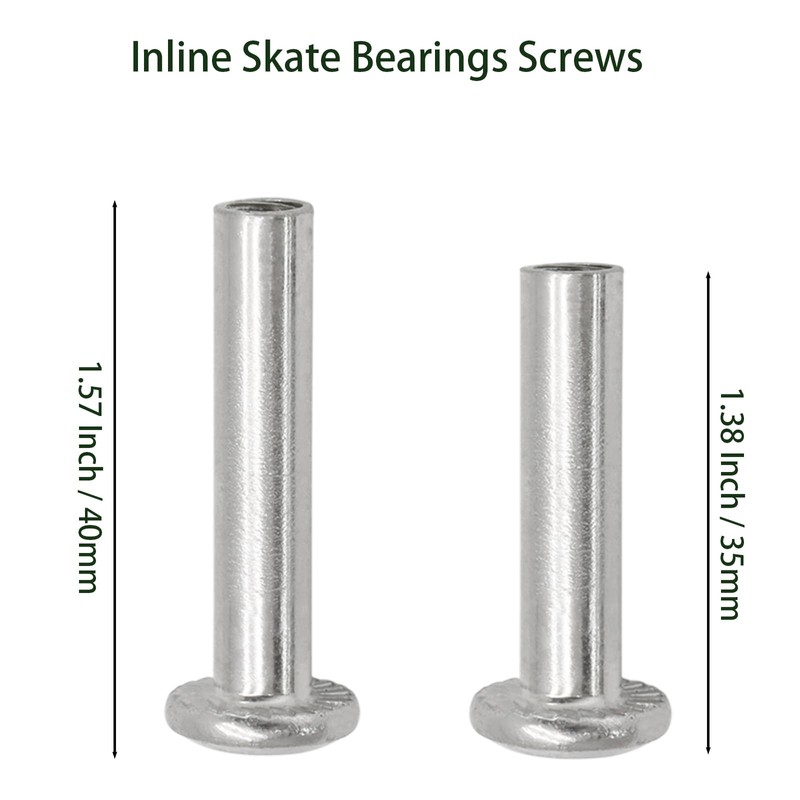 Qjaiune 8PCS Inline Skate Wheels Screws, 6mm OD Roller Skate