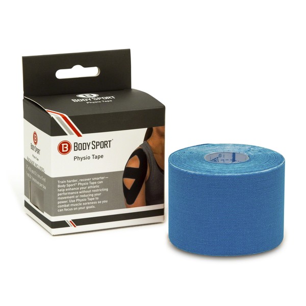 Body Sport Physio Tape, Kinesiology Tape to Support Muscles and Joints - 2 in x 5.5 yds - Blue