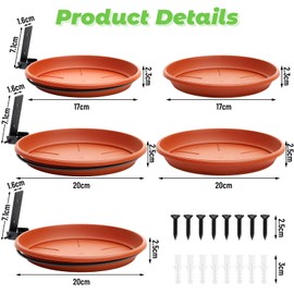 Wusboo 3 Pieces Bird Feeder and Bird Bath, Hanging Bird Bath, Hanging Balcony Railing, Bird Bath for the Garden and Balcony Railing with Hole