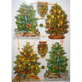 Glanzbilder Christmas Tree Christmas EF 7390 Wafer Posia Pictures Scrapbook Decoration GWI 528