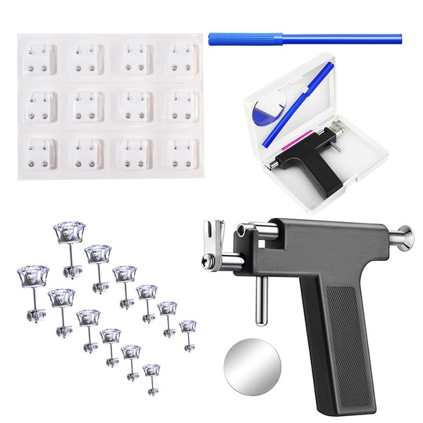 Glupez 38Pcs Ear Piercing Tool Reusable Ear Piercing Gun Kit