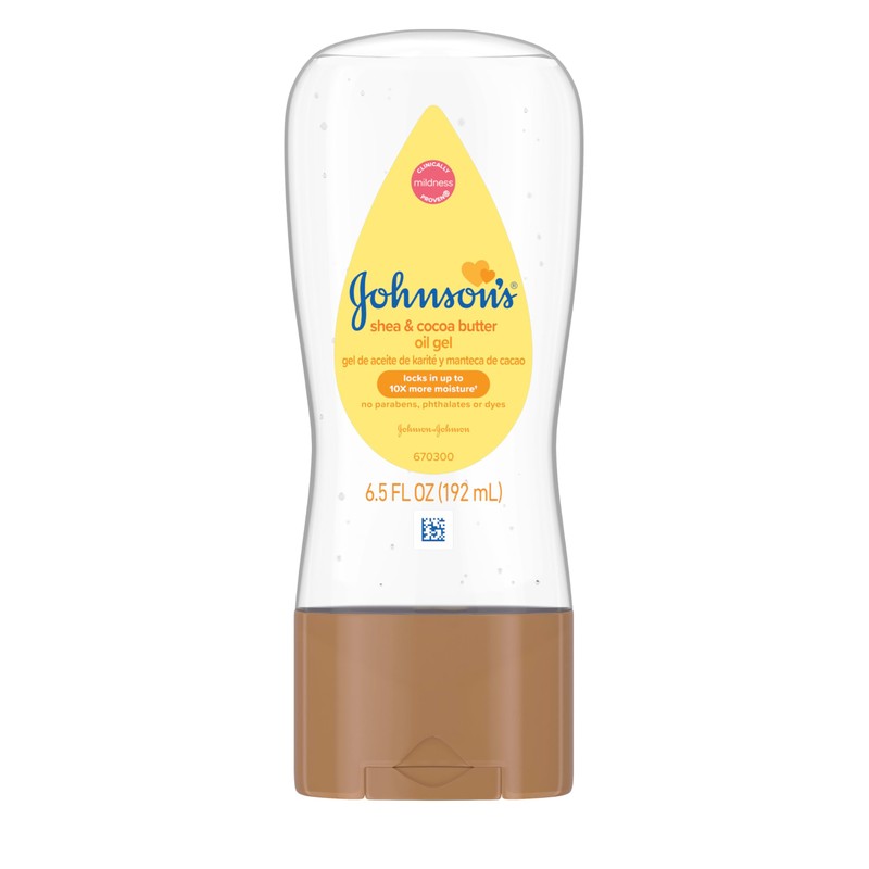 Johnson's Baby Oil Gel, Shea & Cocoa Butter, 6.5 Ounce