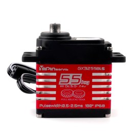55kg Brushless Waterproof IP68 RC Digital Servo, High Torque, 7.4V Motor Helical Gear Angle-Controlled 180/270 /360 Degree Robot Servo for 1:8 1:10 TRX6 Scx10 RC Crawler (180 Degree)
