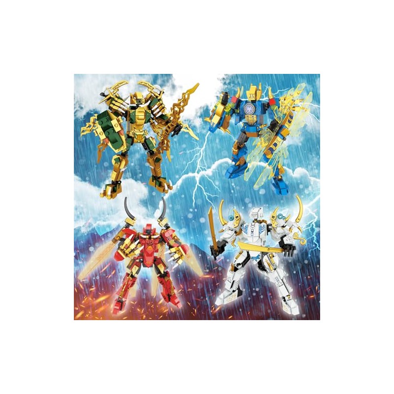 Elemental Dragon 2 in 1 Transformable Ninja Mech Warrior Building