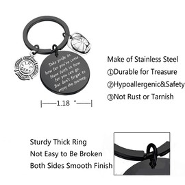 FUSTMW Firefighter Gifts Keychain Firefighter Graduation Gifts Fireman Gifts Take Pride in How Far You Have Come (Black)