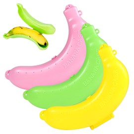 3 PCS Banana Case, KUAOOAUK Reusable Banana Keeper Box BPA-Free, Portable Plastic Banana Protector Container with Hanging Hole, Banana Preservation for Outdoor Travel Picnic Camping (3 Colors)