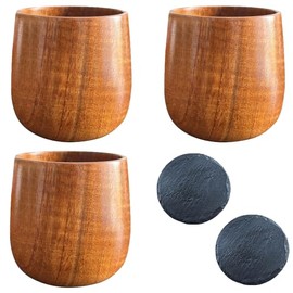 3 Pack Men's Bourbon Gift, Wooden Old Fashioned Glasses with 2 Rock Coasters, Great Gift for Men, Fathers or Brothers, Groomsmen