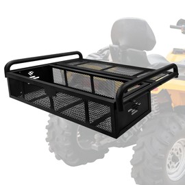 JY Performance ATV Rear Cargo Basket, Universal ATV Racks and Baskets Storage Rack for Camping/Fishing/Beach Side/Hiking