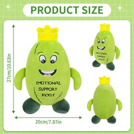 SEAOPOP Pickle Stuffed Animal Plush Toy - Pickle Plush Toy, Cucumber Plush Plant with Smile and Yellow Corolla, Positive Toys Gift for Friends Kids, Home Office Decor, Birthday Christmas