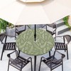 lenanasu Sage Green Outdoor Tablecloth with Umbrella Hole Tropical Fern