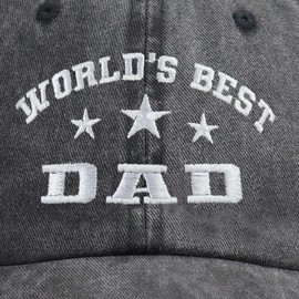 World’s Best Dad Hats for Men, Father’s Day Birthday Gifts from Granddaughter Grandson Wife, Adjustable Cotton Embroidered Dad Baseball Cap