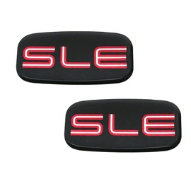 2Pcs SLE Cab Emblems 3D Badge Logo Roof Pillar Replacement for 99-07 Silverado Tahoe Suburban 15036134 Pickup Truck SUV (Black Red)