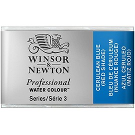 Winsor & Newton 0100140 Professional Aquarellfarbe, lebendige Wasserfarben in Künstlerqualität, hohe Farbbrillanz & Leuchtkraft, lichtecht, Archivqualität, ganzer Napf - Cölinblau (Rotton)